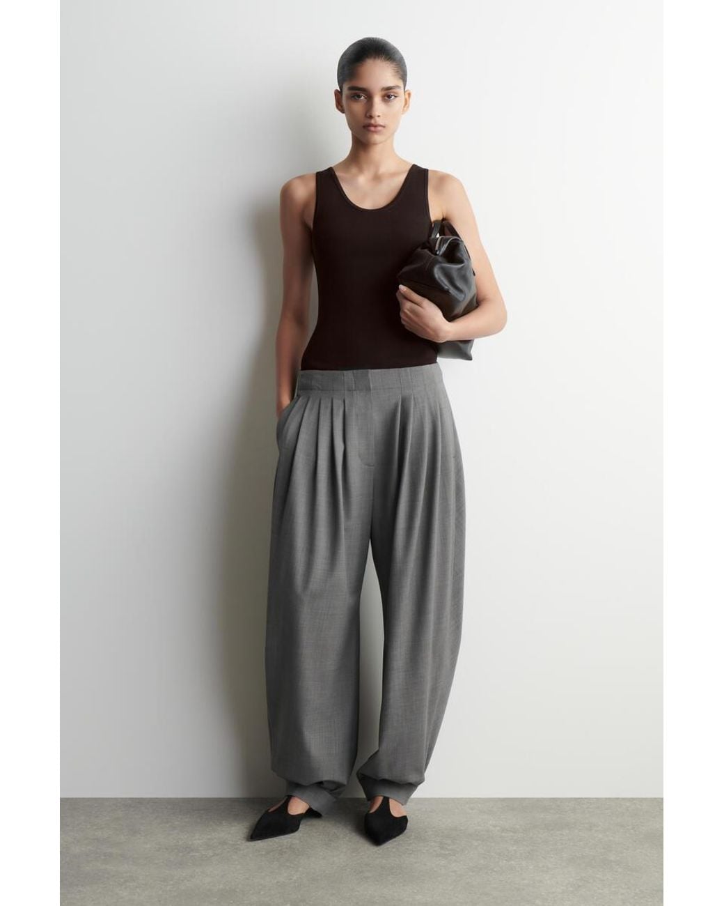 COS Black Knitted Scoop-Neck Tank Top