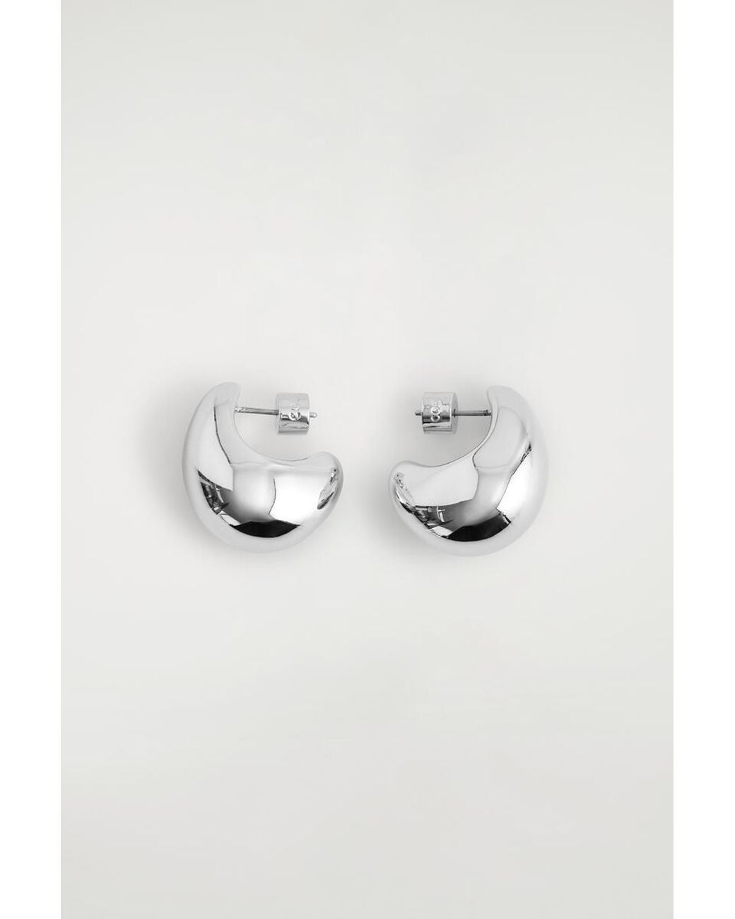 COS Metallic Curved Domed Earrings