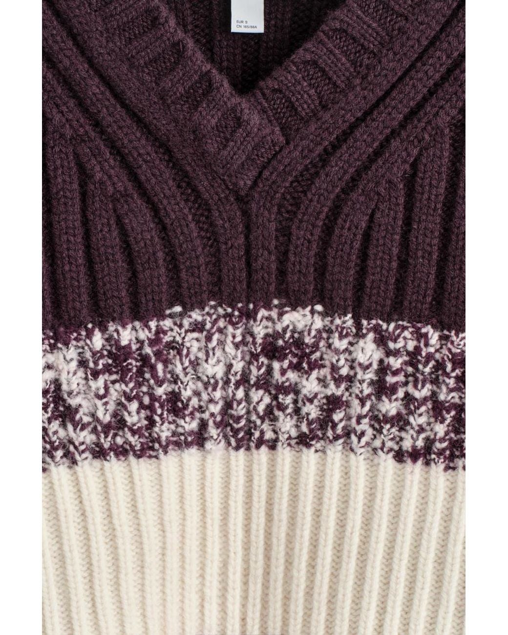 COS Textured Merino Wool V-Neck Sweater