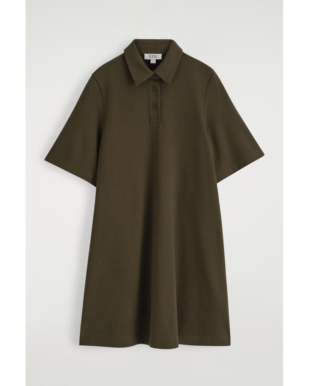 COS Jersey Polo Mini Dress in Green | Lyst