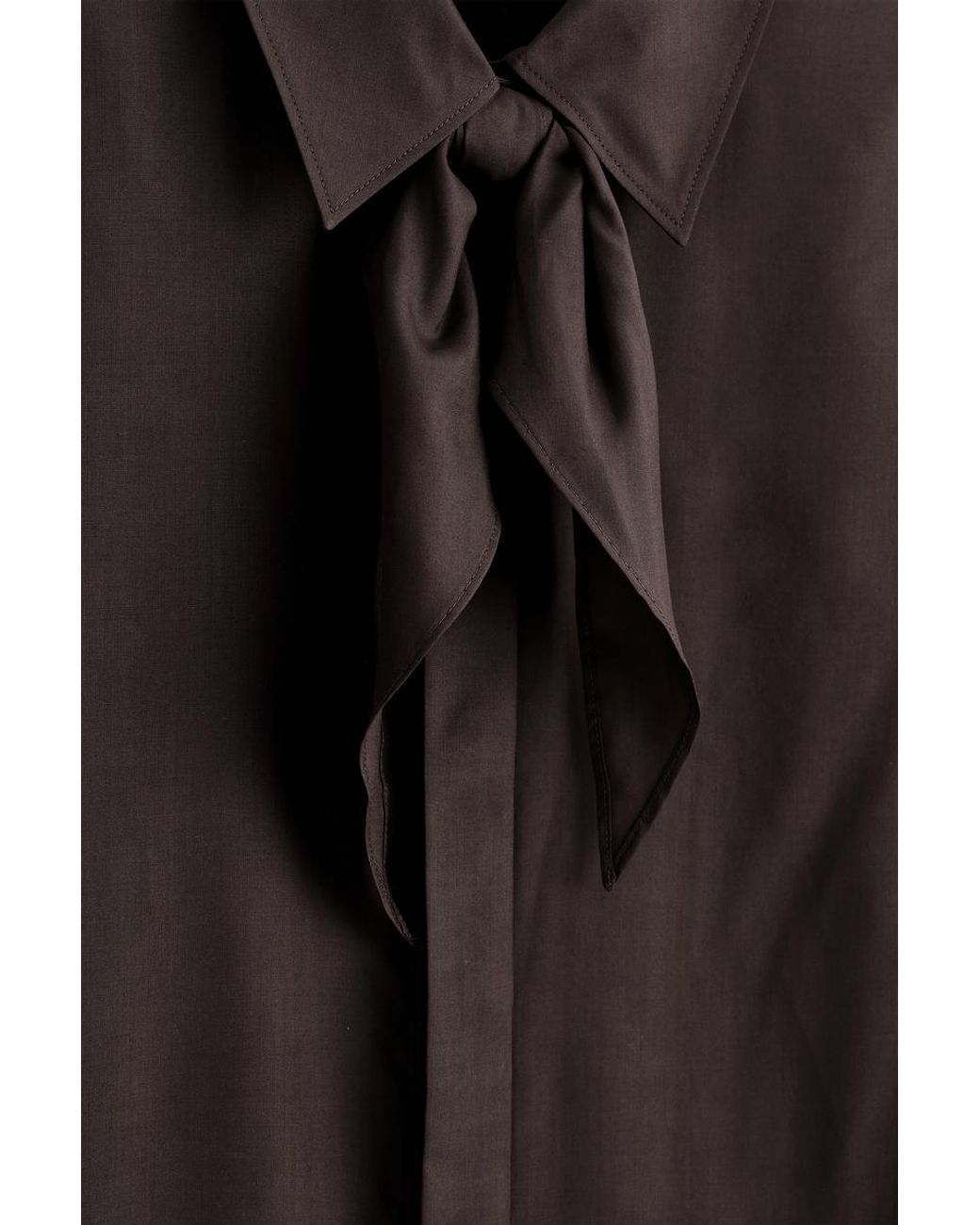 COS Black Scarf-Detail Silk Shirt