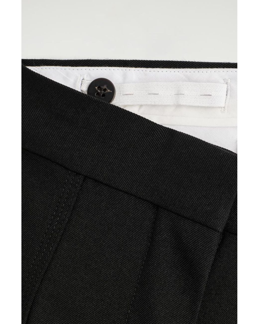 COS Black Pleated Merino Wool Blend Culottes