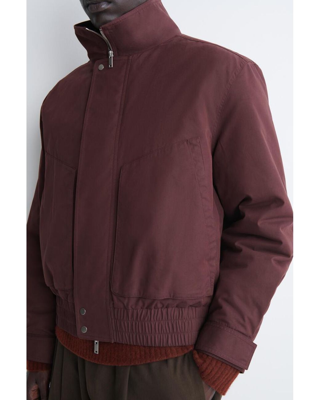 COS Red Padded Funnel-Neck Bomber Jacket for men