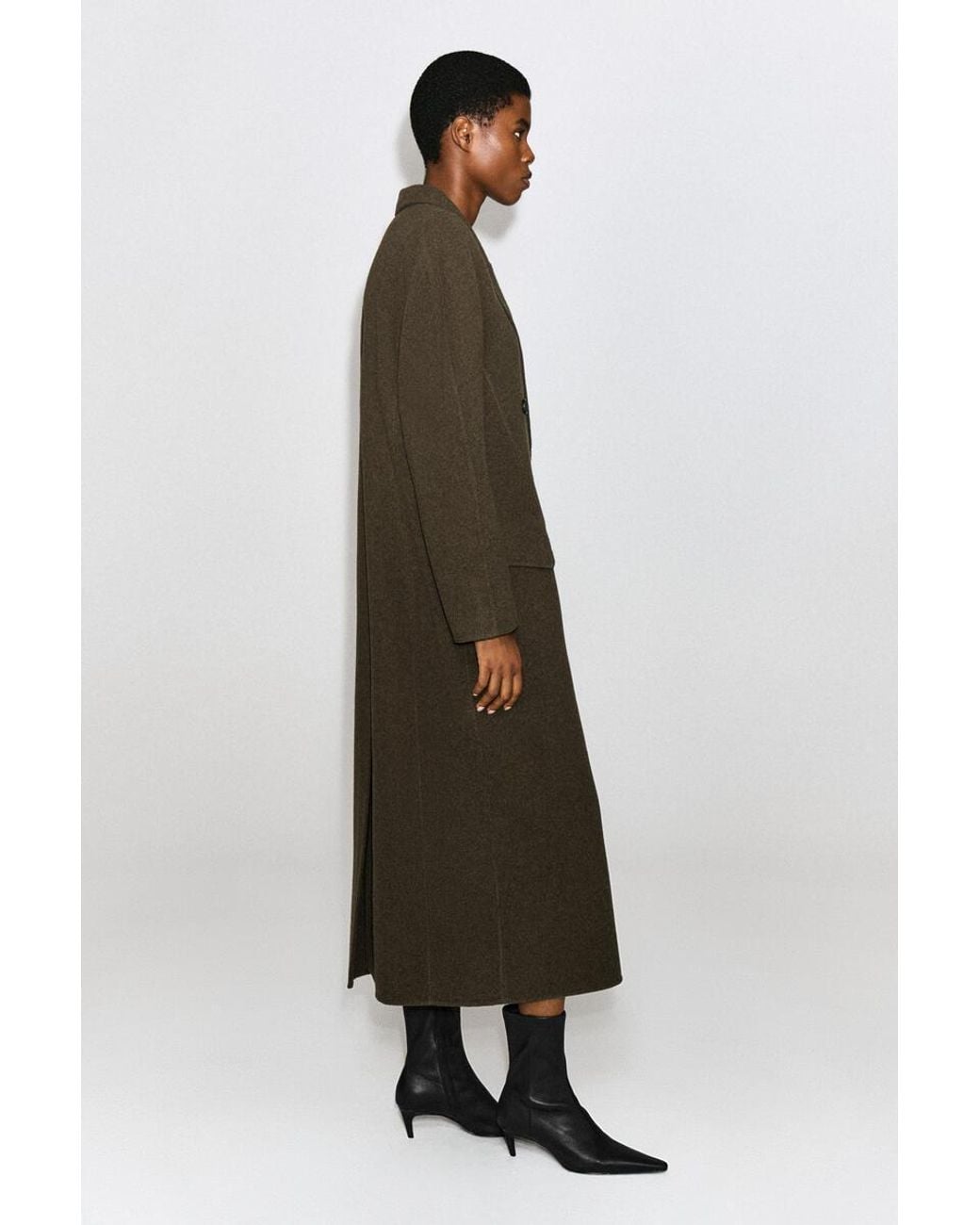 COS Green Tailored Double-Faced Wool Long Coat
