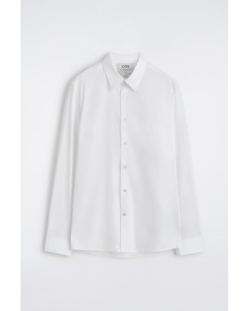 COS White Slim Tailored Cotton-Poplin Shirt for men