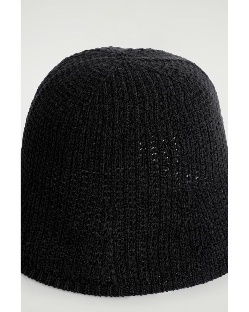 COS Black Open-Knit Bucket Hat