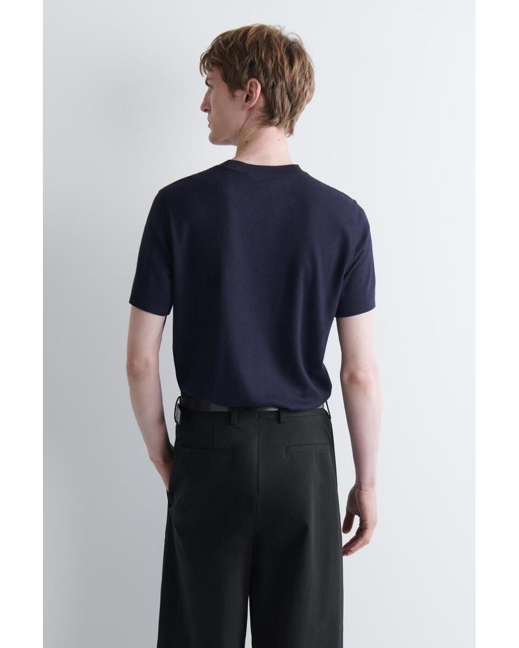 COS Blue Slim Modal Interlock-Jersey T-Shirt for men