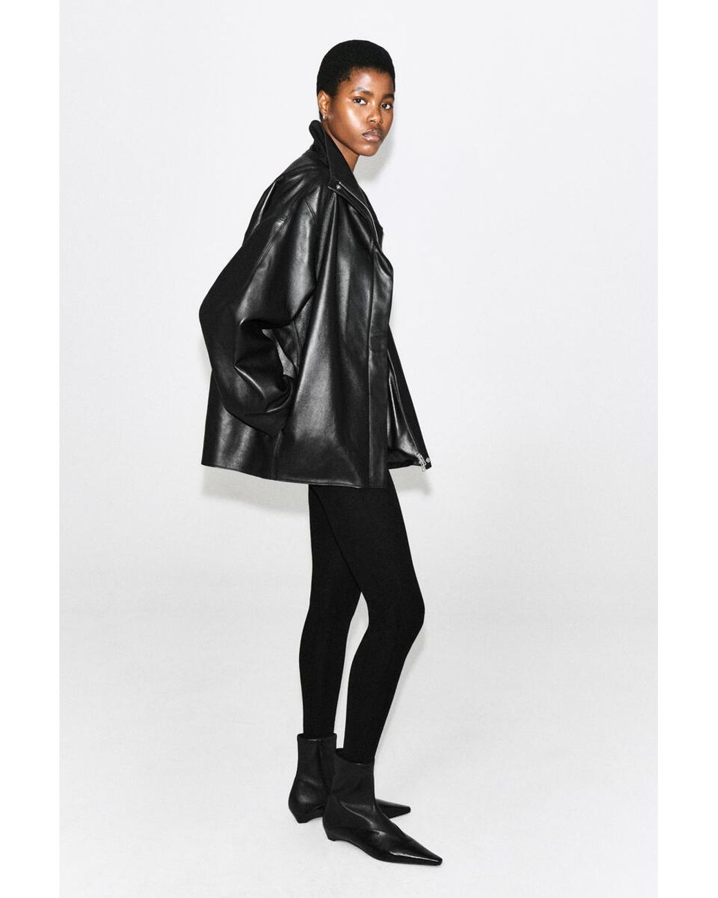 COS Black Seamless Merino Wool Leggings