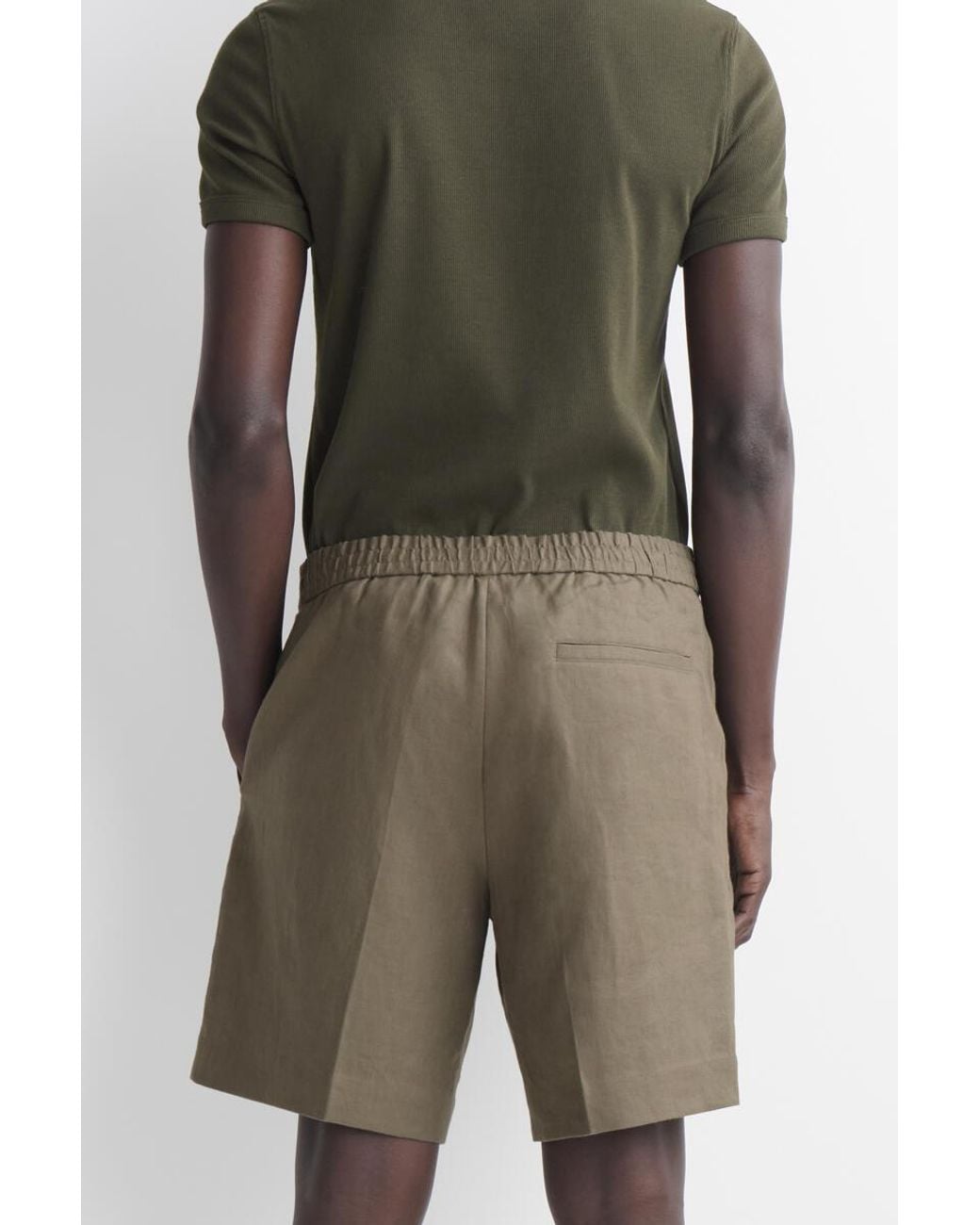 COS Green Tailored Linen Shorts for men
