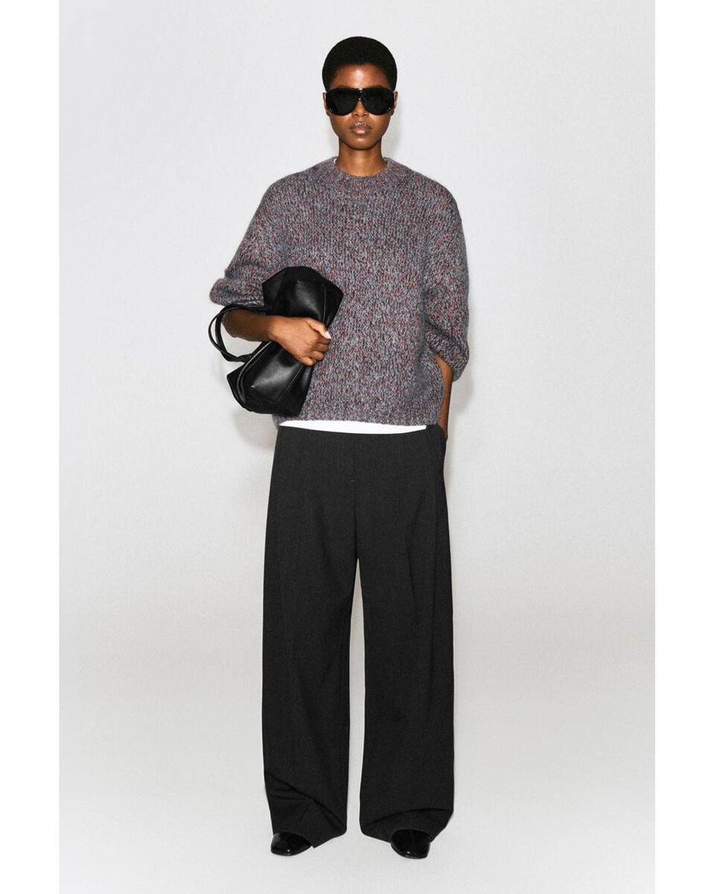 COS Purple Tri-Tone Wool-Mohair Sweater