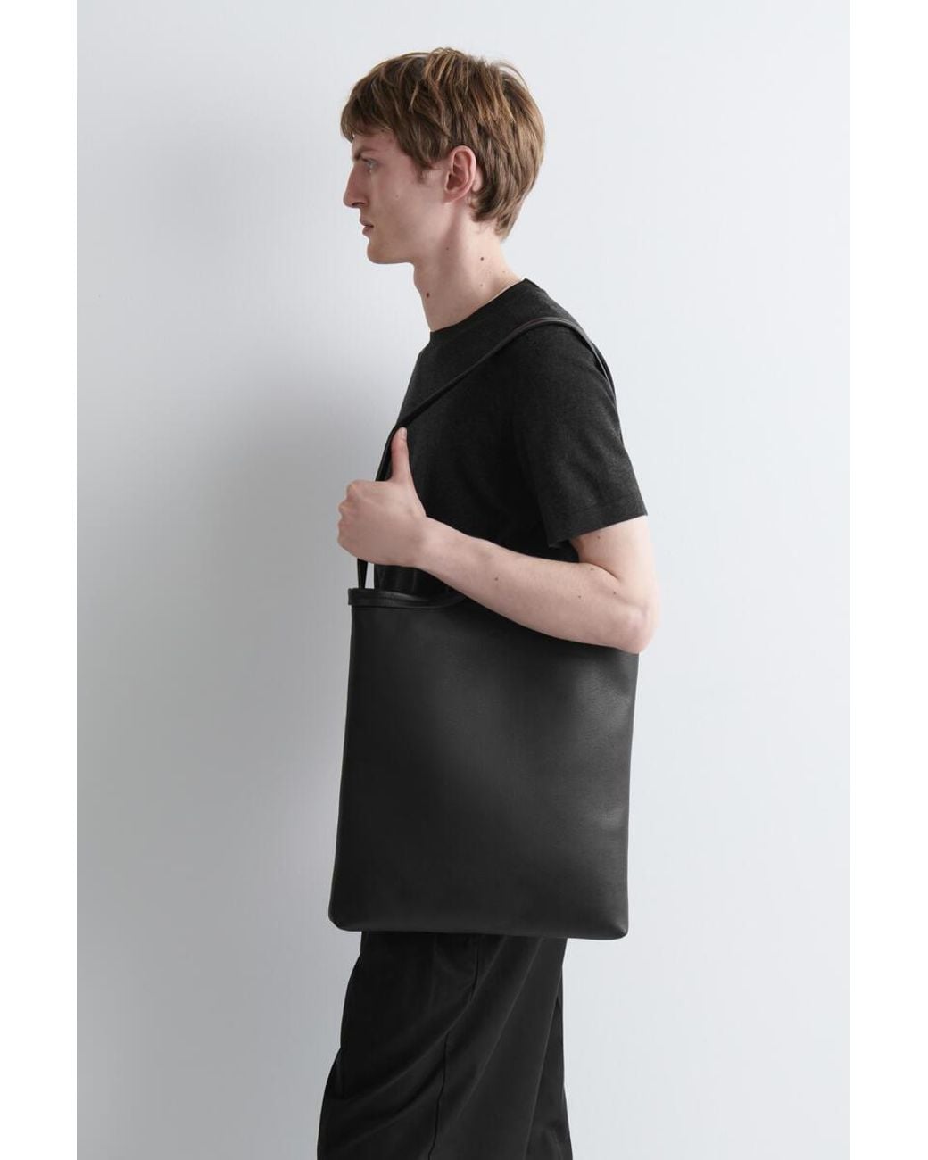 COS Black Tether Tote Bag for men