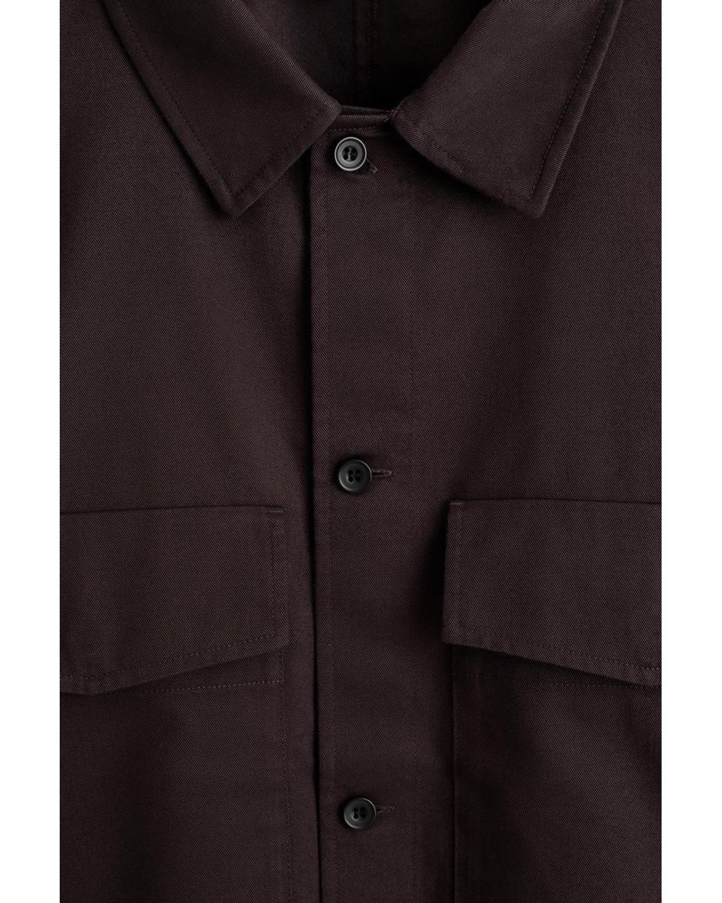 COS Brown Relaxed Cotton Overshirt for men