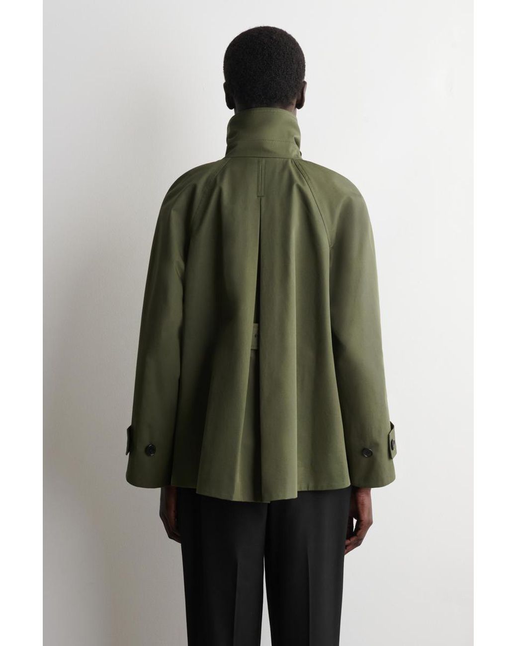 COS Green A-Line Cotton-Twill Jacket