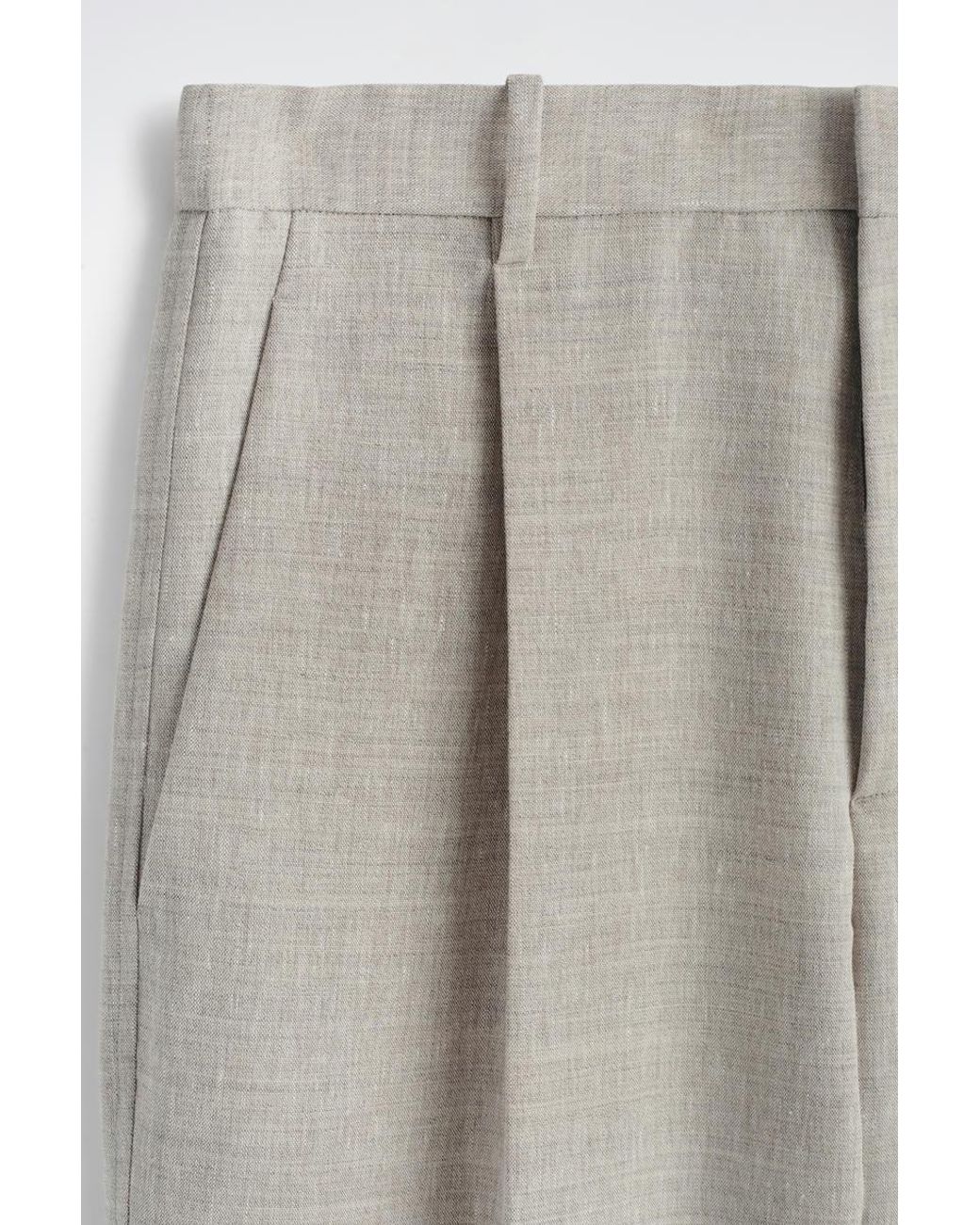 COS White Linen-Wool Relaxed-Fit Barrel-Leg Pants for men