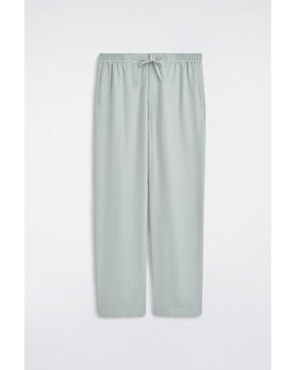 COS White Silk Relaxed-Fit Straight-Leg Trousers for men