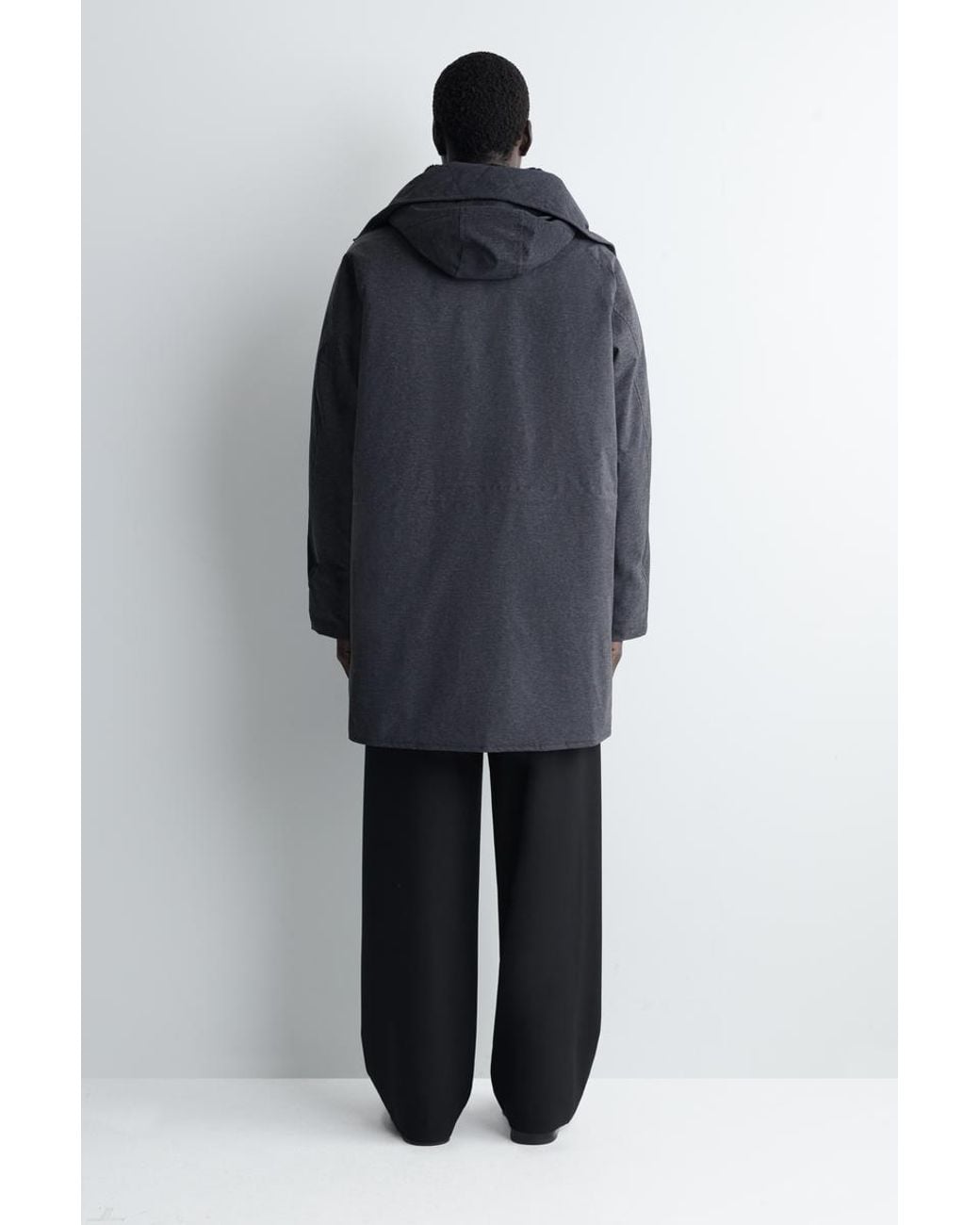 COS Blue Technical Hooded Down Parka for men