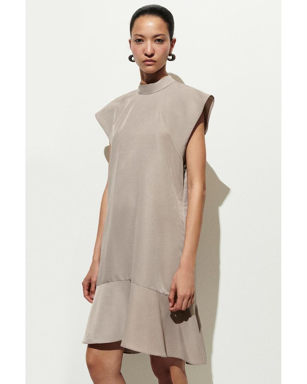 COS Natural Sculpted Turtleneck Dress