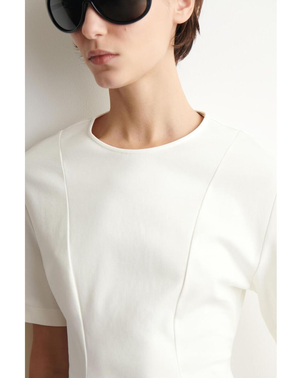 COS White Waisted Cotton T-Shirt