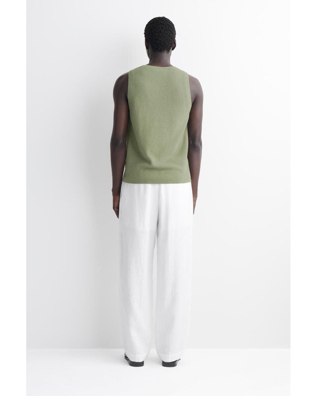 COS Green Bouclé-Knit Tank Top for men