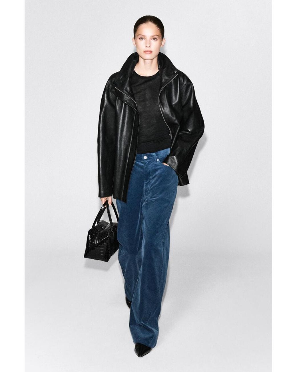 COS Blue Facade Corduroy Straight-Leg Jeans
