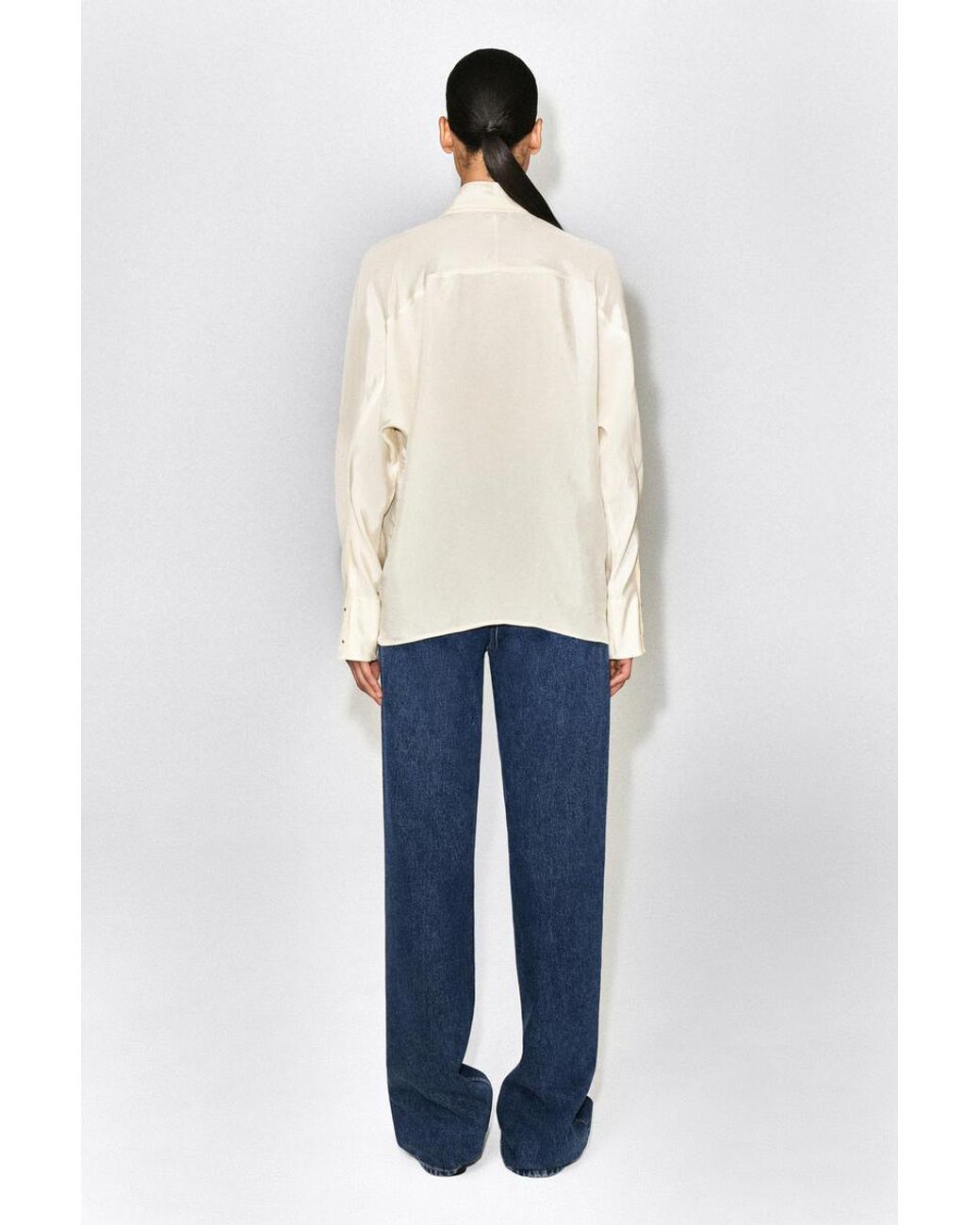 COS Natural Stud-Detail Turtleneck Blouse