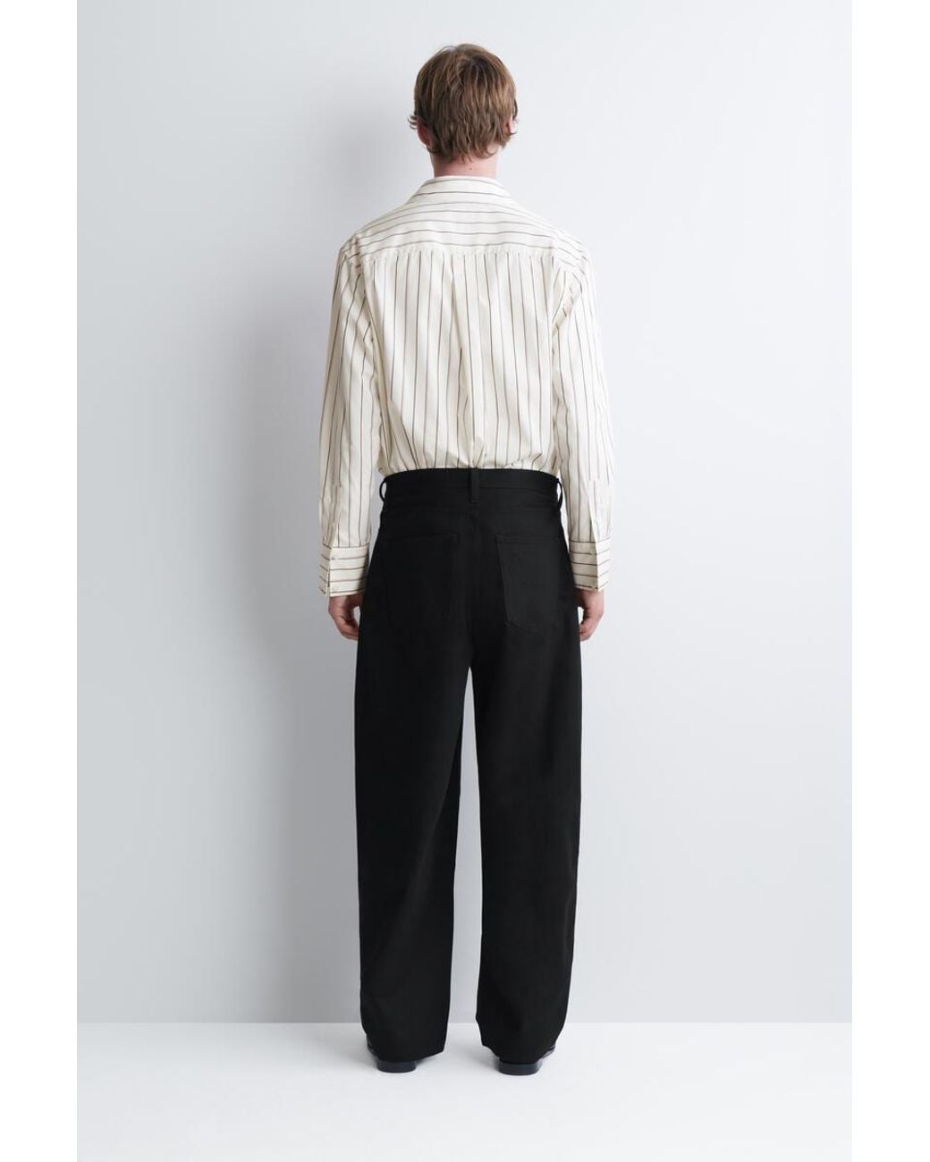 COS Black Mallow Relaxed-Fit Barrel-Leg Jeans for men
