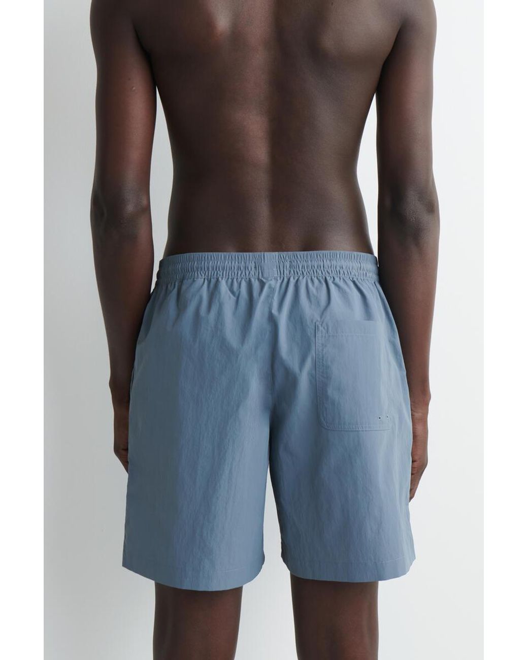 COS Blue Nylon Drawstring Swim Shorts for men