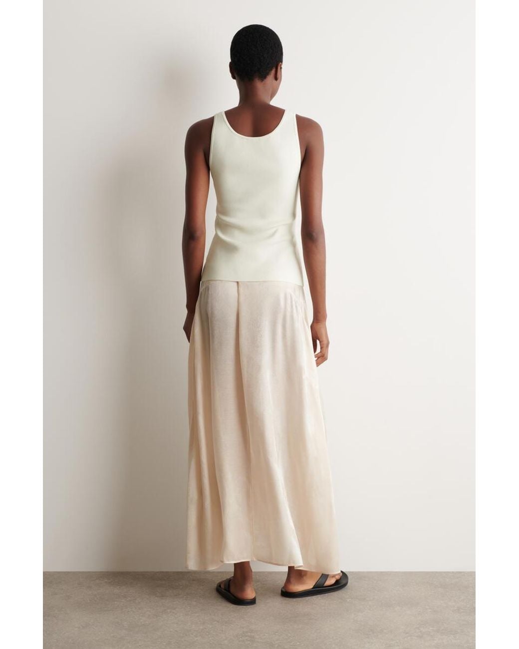 COS Natural Jacquard Handkerchief Midi Skirt