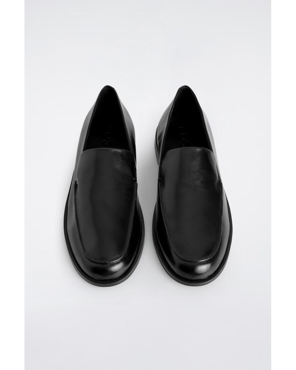 COS Black Polished-Leather Loafers for men