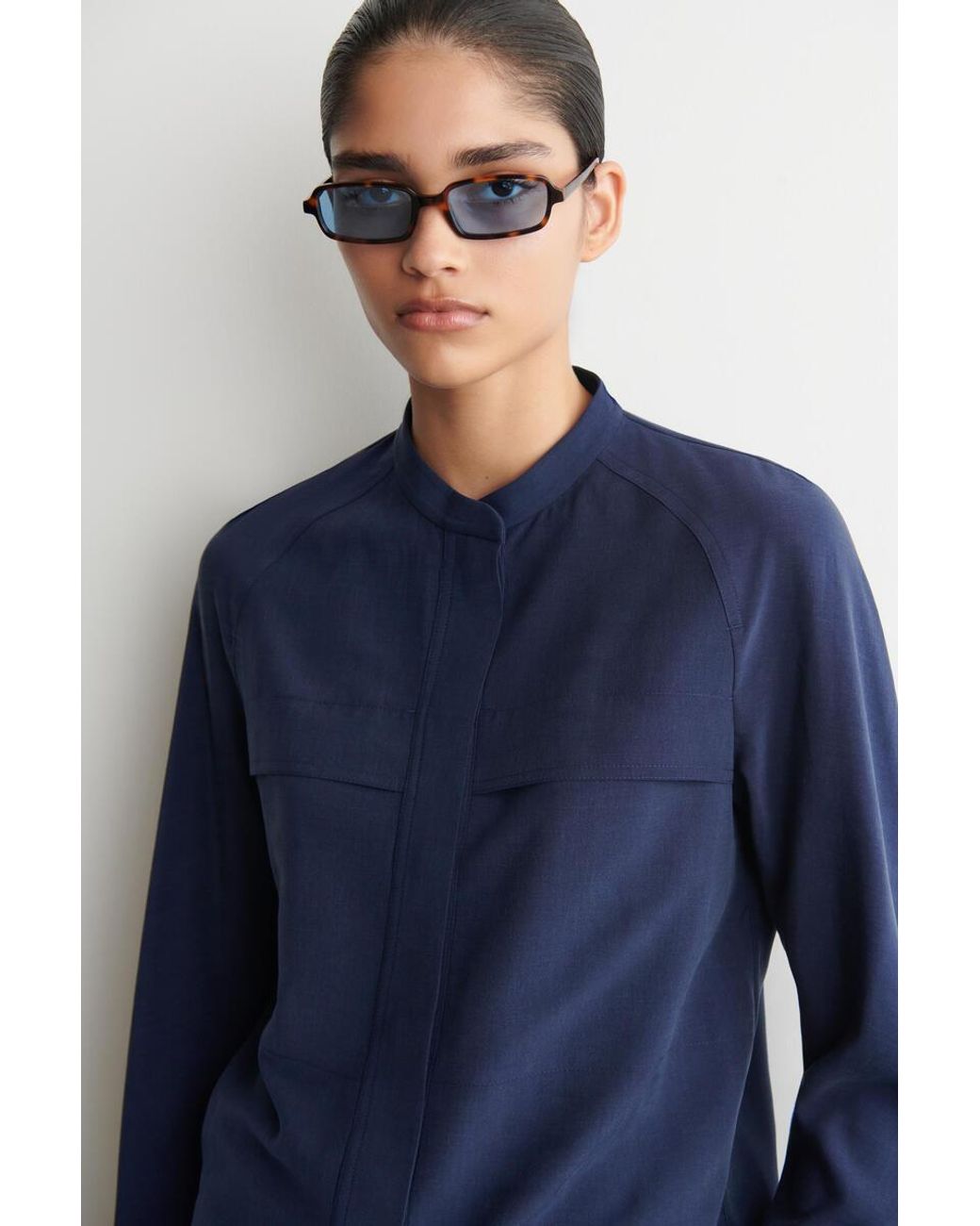 COS Blue Fluid Utility Shirt