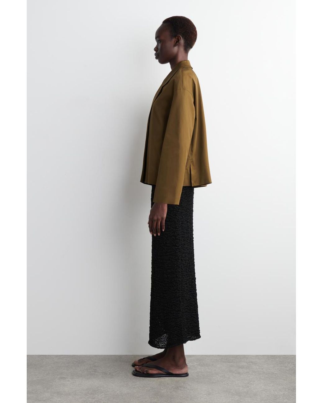 COS Natural Single-Button Cotton Blazer