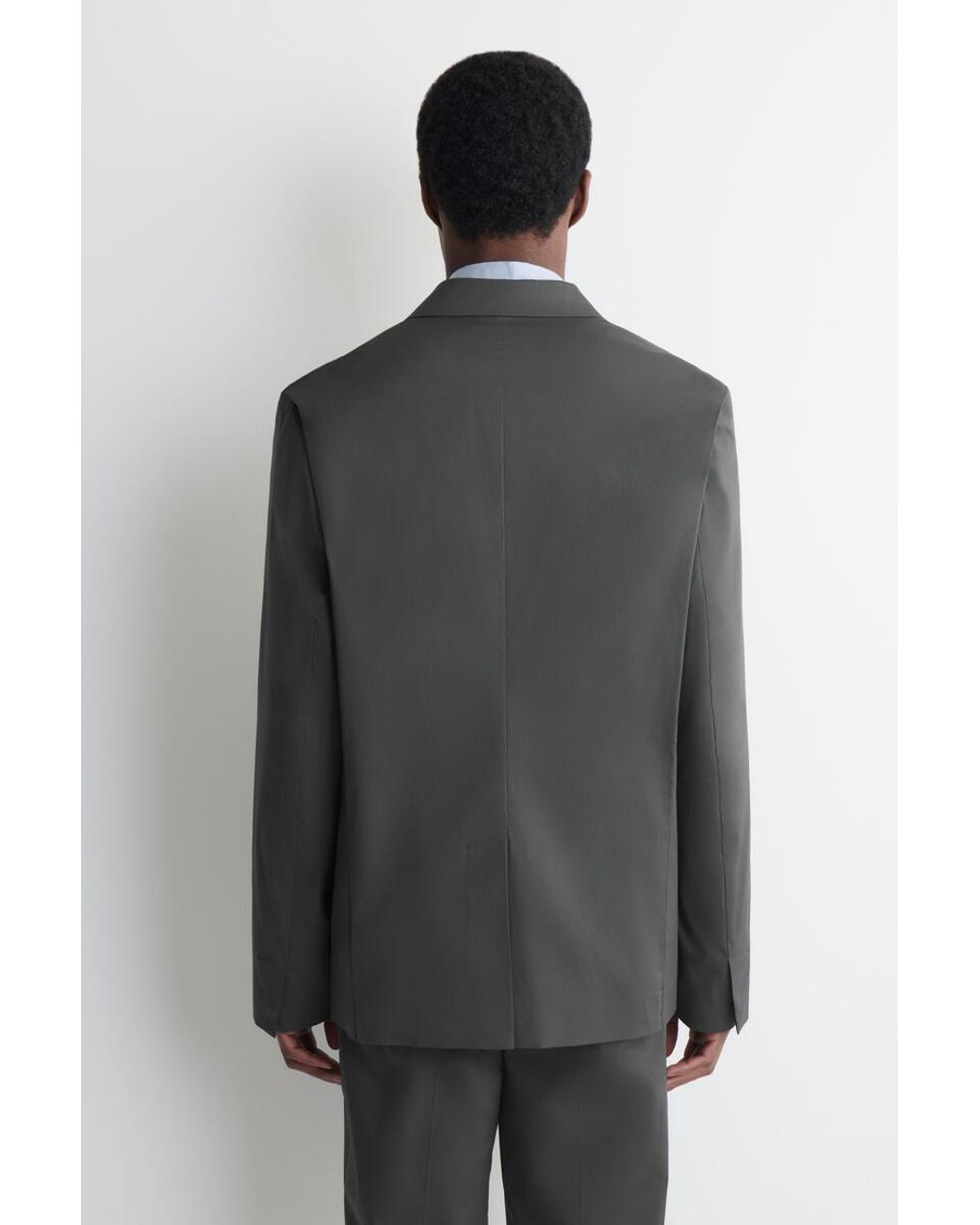 COS Black Unstructured Slim Cotton Blazer for men