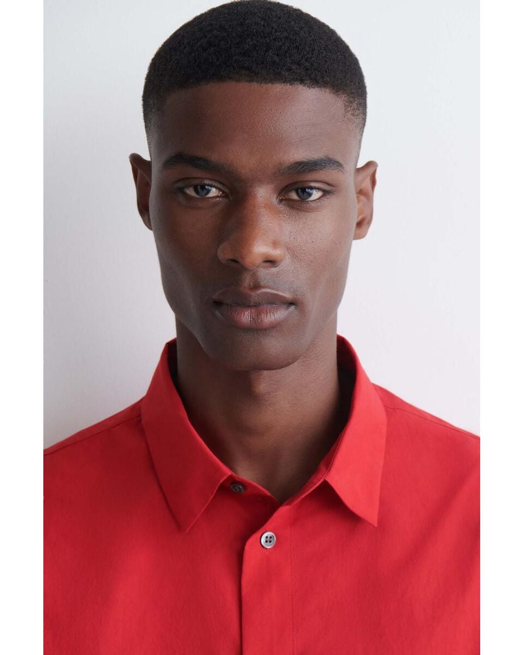 COS Red Relaxed Pima Cotton-Poplin Shirt for men