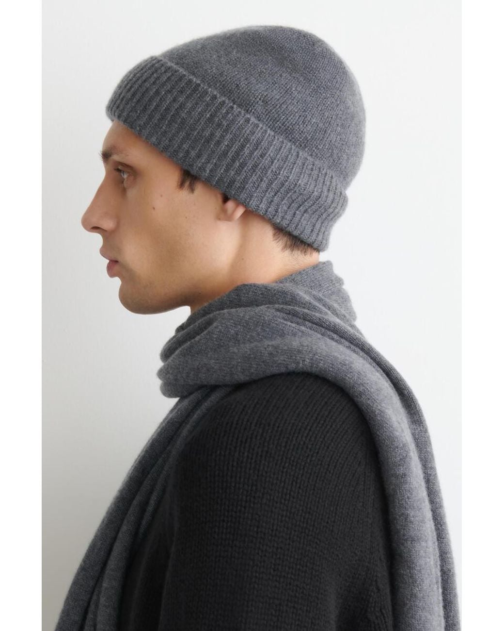 COS Gray Pure Cashmere Beanie
