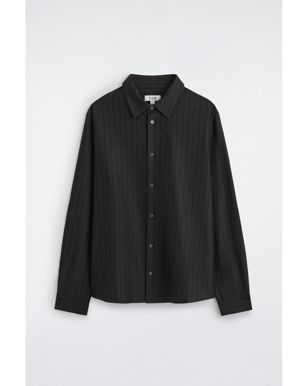 COS Black Striped Cotton-Jersey Shirt for men