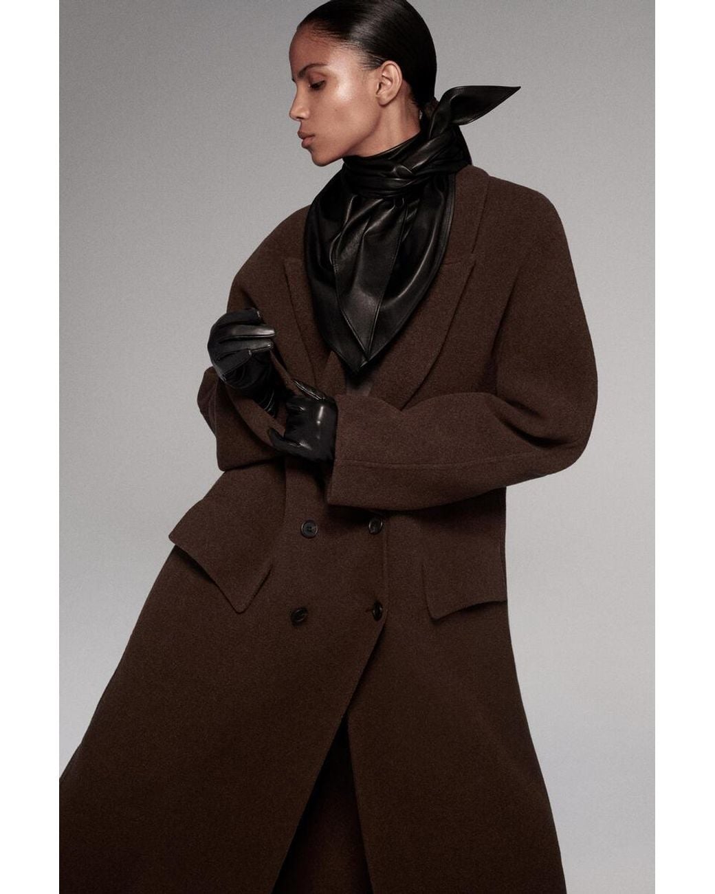 COS Green Tailored Double-Faced Wool Long Coat
