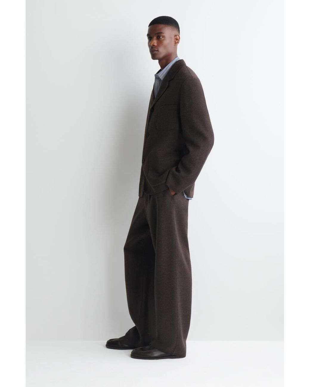 COS Black Relaxed Double-Faced Wool Blazer for men