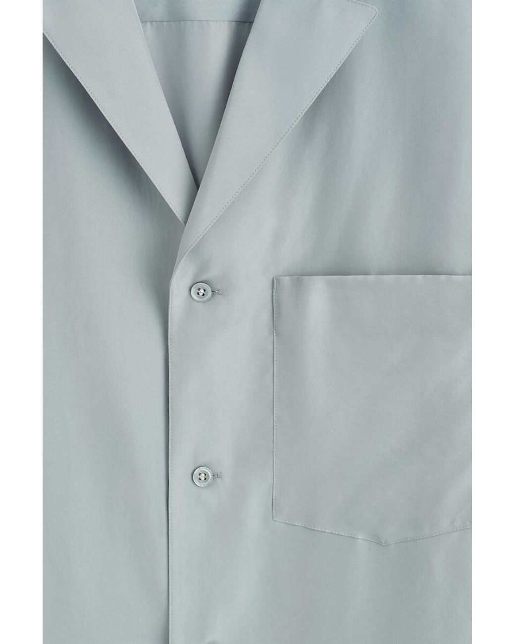 COS Blue Silk Camp-Collar Shirt for men