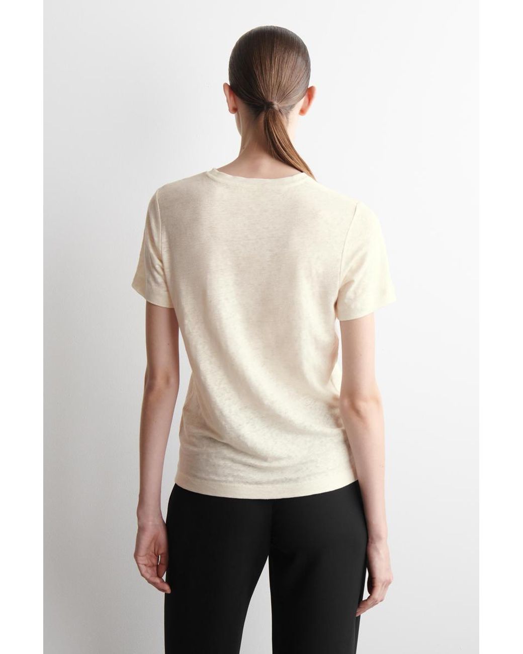 COS Natural Crew-Neck Linen T-Shirt