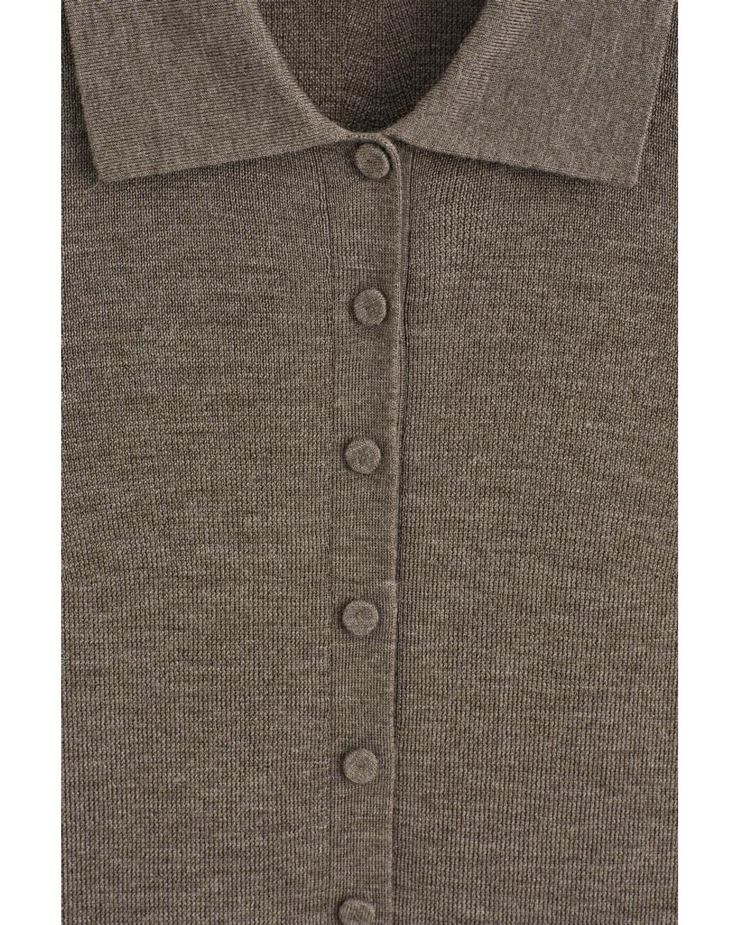 COS Brown Seamless Merino Wool Shirt