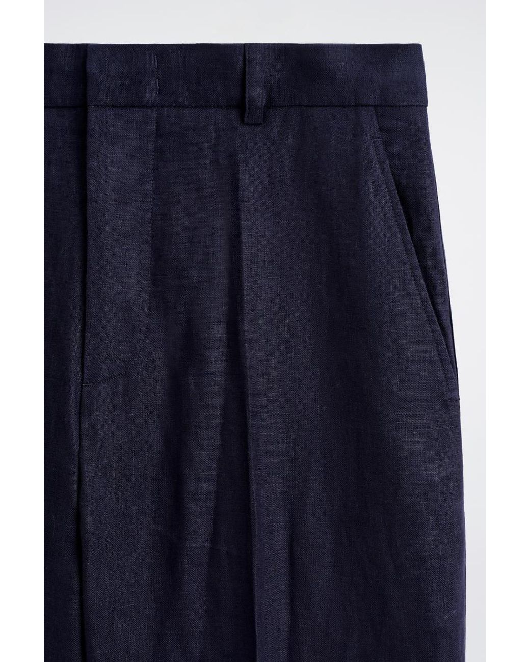 COS Blue Relaxed Linen Tapered Trousers for men