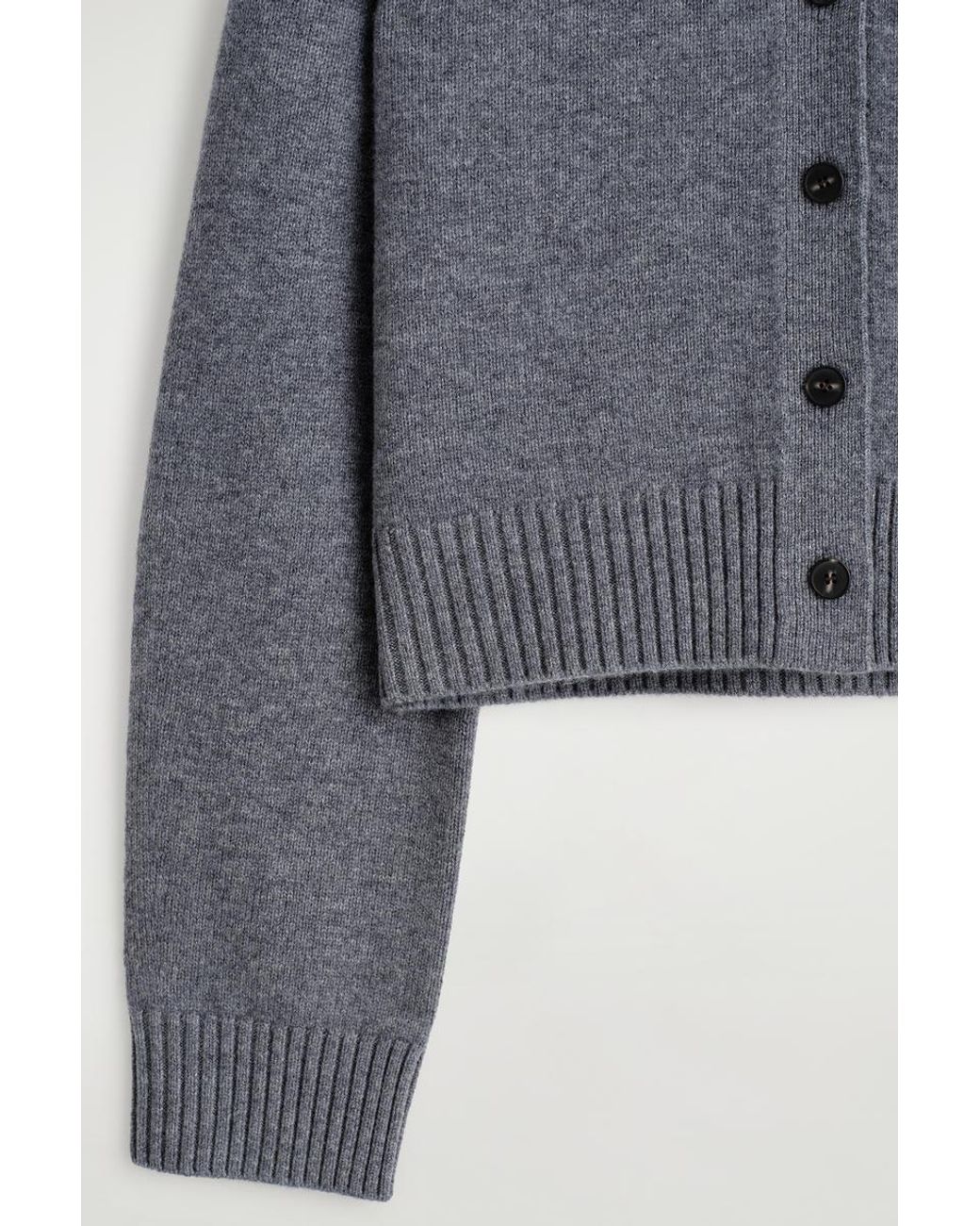 COS Blue Collared Merino Wool Cardigan
