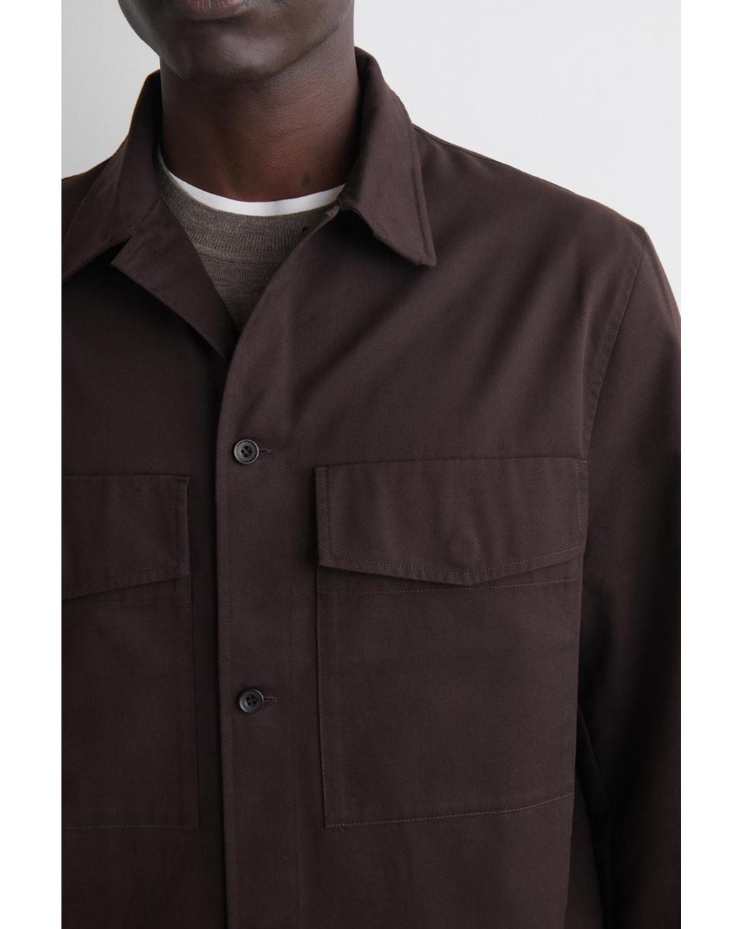 COS Brown Relaxed Cotton Overshirt for men