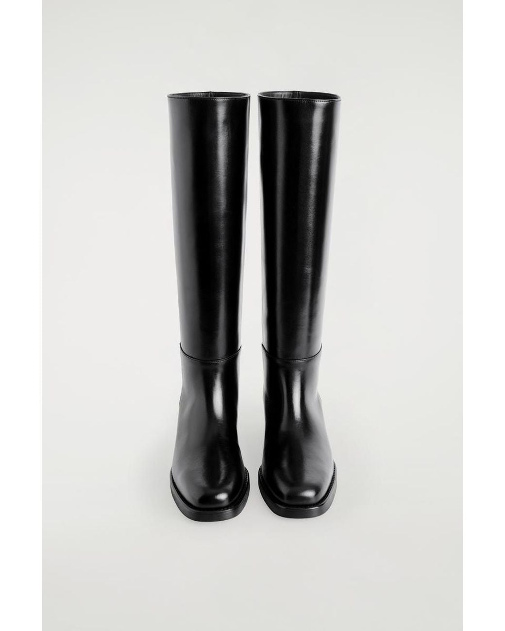 COS Black Leather Knee-High Boots