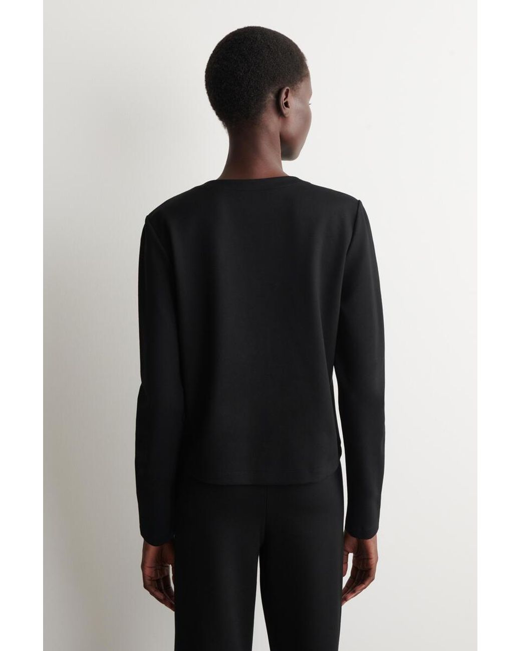 COS Black Minimal Jersey Cardigan