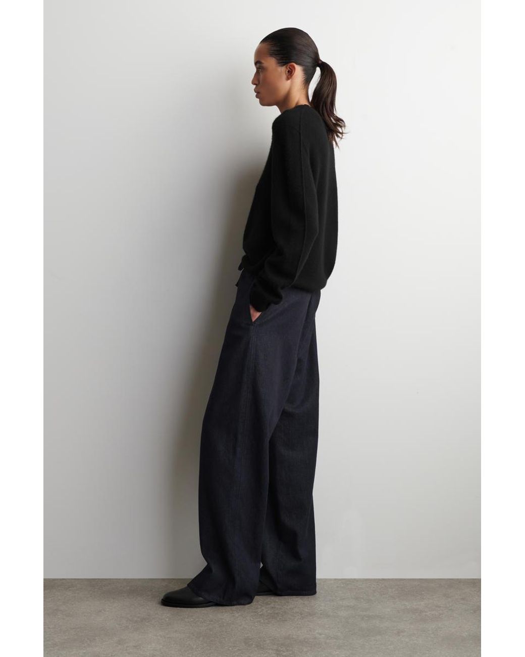 COS Blue Drawstring Denim Pants