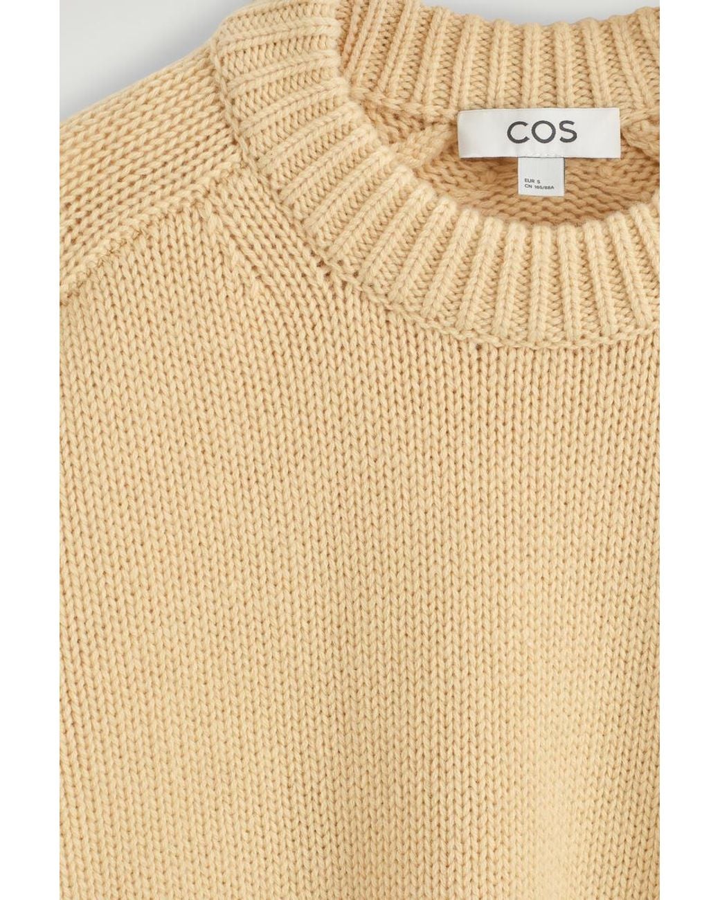 COS Natural Rounded Wool Crew-Neck Sweater