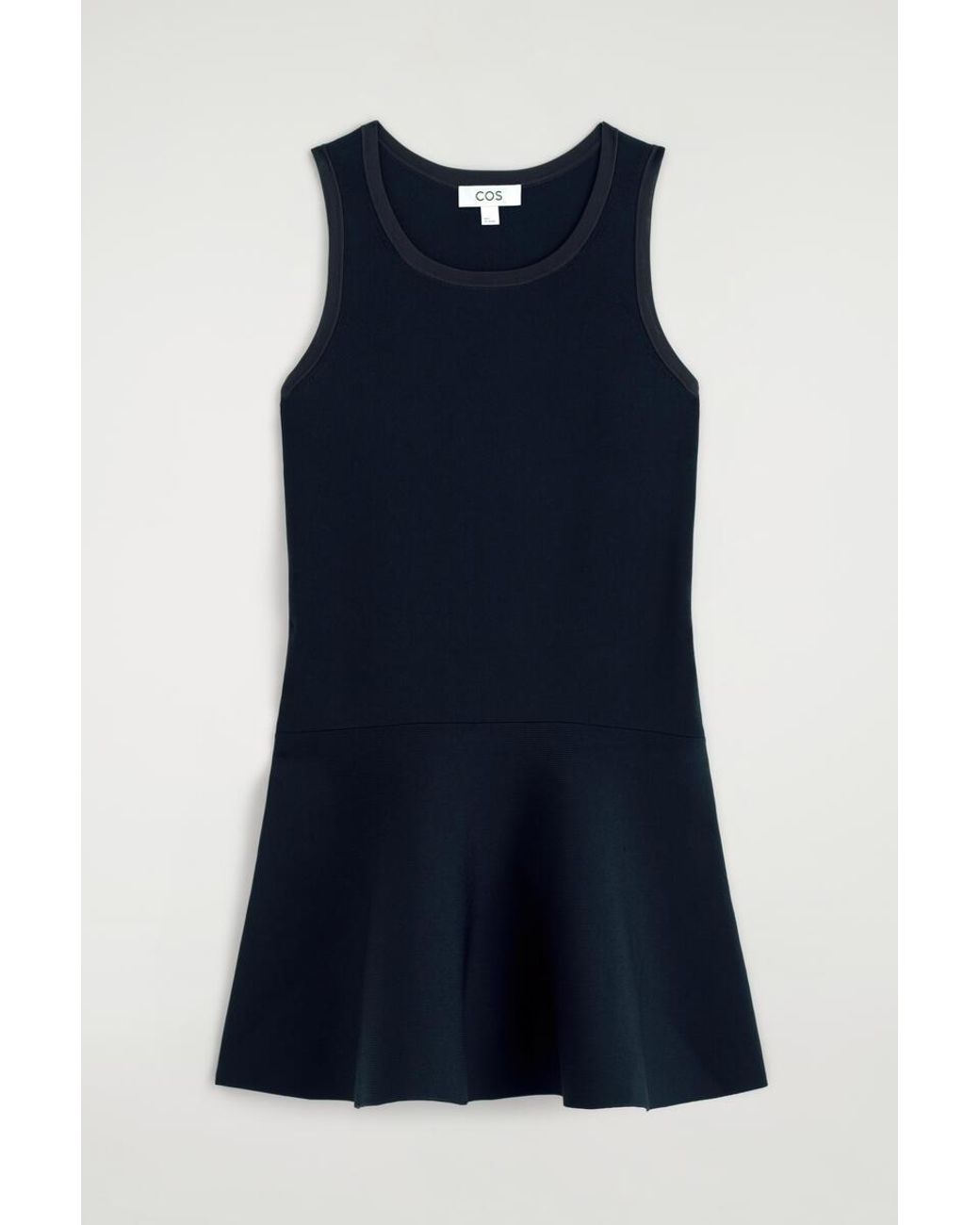 COS Blue Flared Knitted Mini Dress