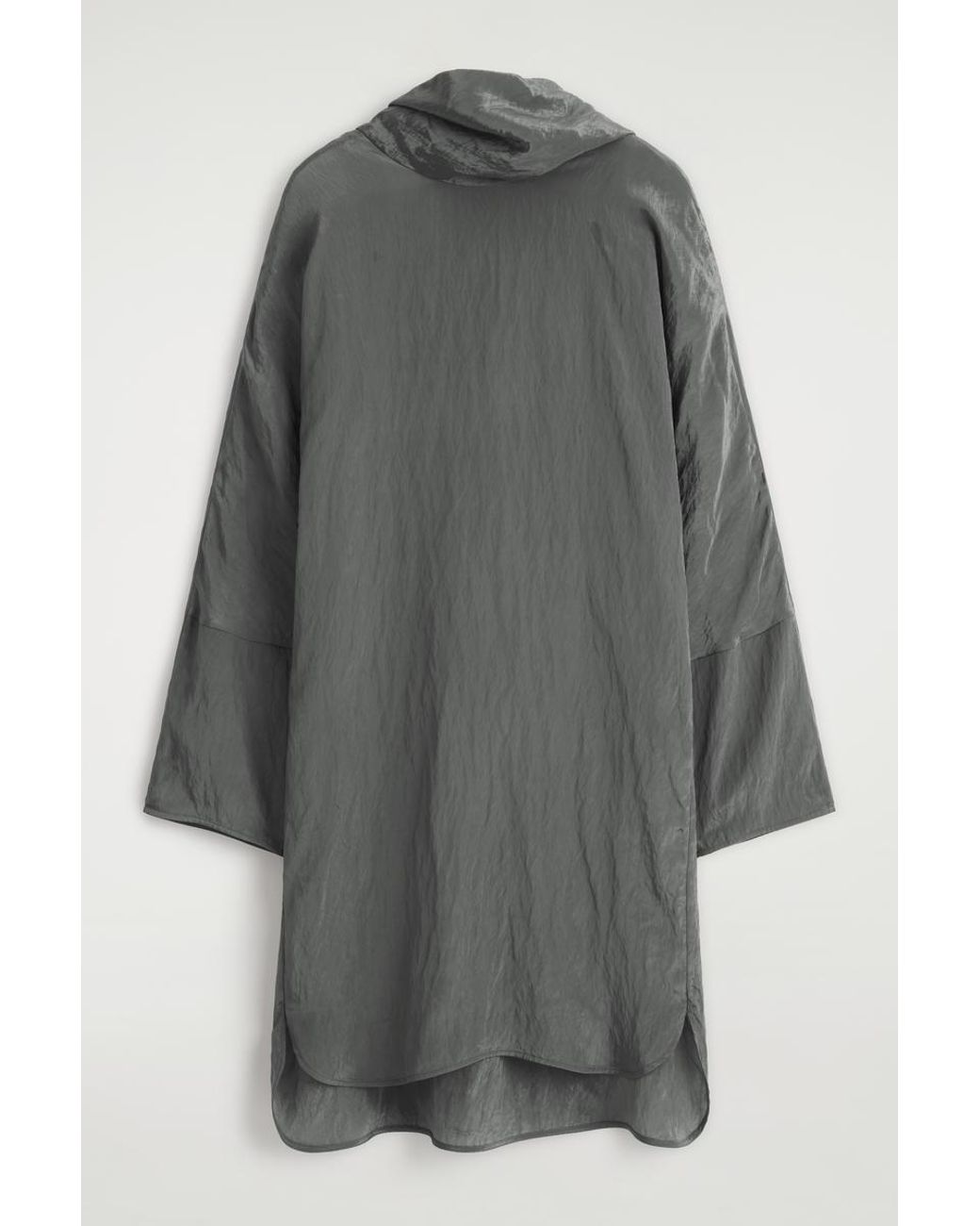COS Gray Crinkled-Satin Mini Dress
