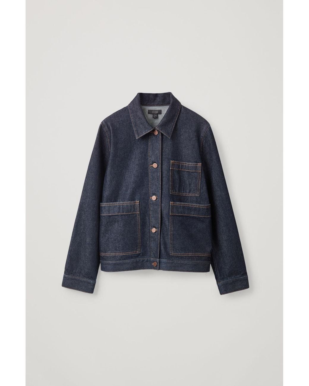 COS Patch Pocket Denim Jacket in Blue | Lyst